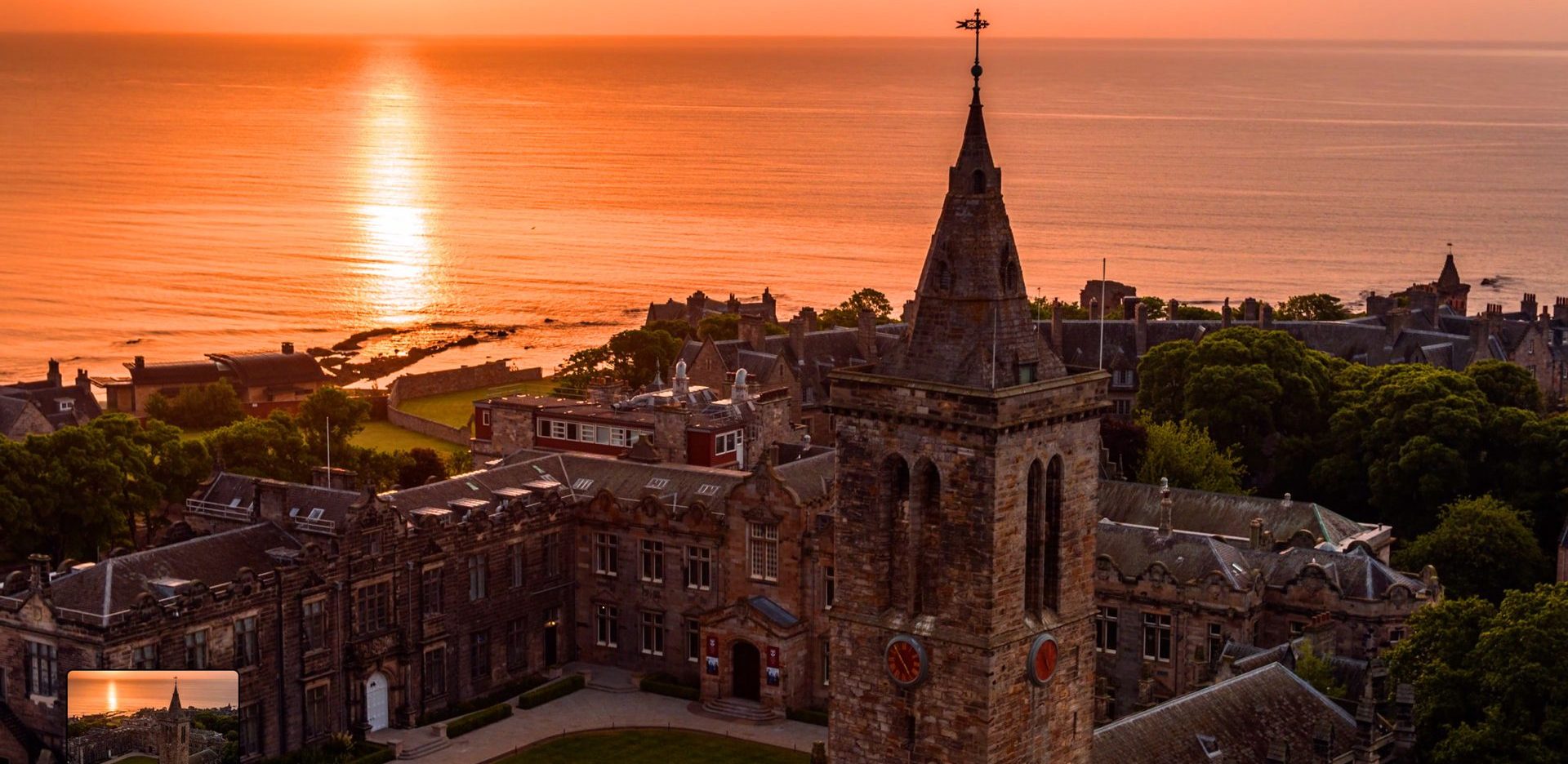 St Salvator's tower at sunrise, St Andrews
